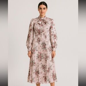 SHEIN Pink Floral Long Sleeve Dress